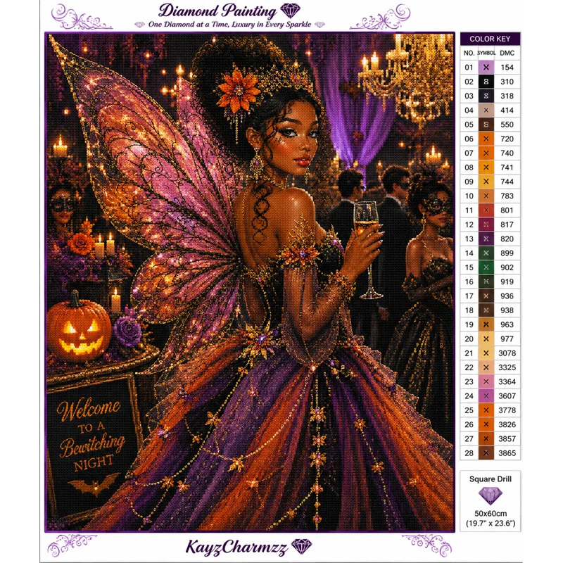 True Sparkle Enchanted Halloween Masquerade Fairy diamond painting kit