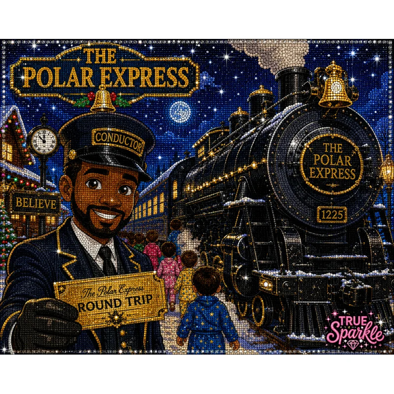 True Sparkle Festive Winter Departure holiday diamond painting kit