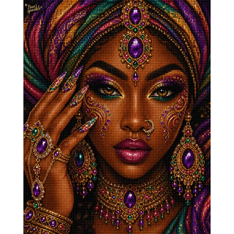 True Sparkle Jewel-Toned Mosaic Queen diamond painting kit Cleveland